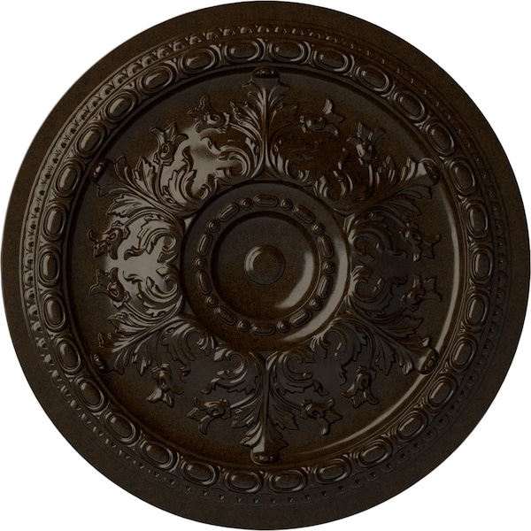Ekena Millwork Oslo Ceiling Medallion (Fits Canopies up to 7 5/8"), Hand-Painted Bronze, 38 3/8"OD x 2 7/8"P CM38OSBZS - main